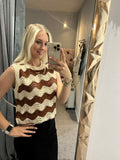 Knitted tank top brown