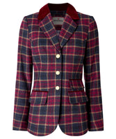 Joe Brown Isla Check Jacket: Berry/Navy / 14