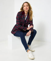 Joe Brown Isla Check Jacket: Berry/Navy / 12