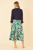 Yumi Navy Cropped Cardigan With Bell Sleeves: Navy / S