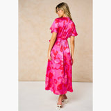 Floral Midaxi Wrap Dress in Pink: Small (UK 8-10)