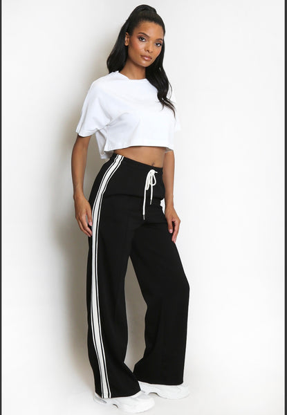 Side Stripe Wide Leg Jogger