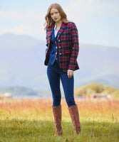 Joe Brown Isla Check Jacket: Berry/Navy / 14
