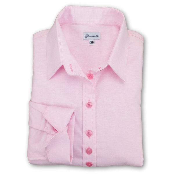 Grenouille Ladies Long Sleeve Pink Cotton Oxford Shirt: uk 16