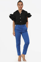 Peg Leg Trousers: Royal Blue / 27 / XL