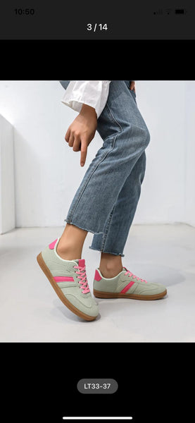 Green/ pink trainers