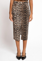 Leopard denim skirt