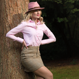 Grenouille Ladies Long Sleeve Pink Cotton Oxford Shirt: uk14