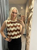 Knitted tank top brown