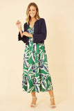 Yumi Navy Cropped Cardigan With Bell Sleeves: Navy / S