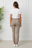 Removable Belt Slim Cropped Trousers
: BEIGE / 8