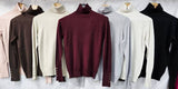 Gold Button Zara Polo Soft Fine Knit: Chocolate brown
