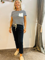 Navy chino style trousers