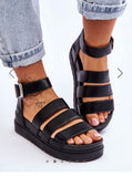 Black Gladiator Chunky Strappy Sandals