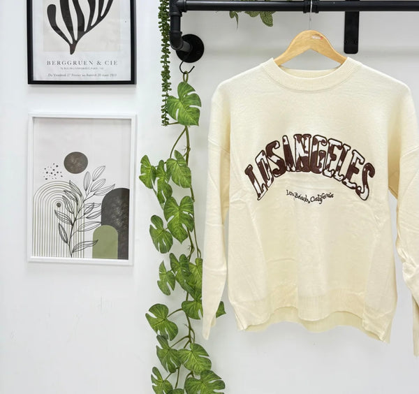 TEXTURED LA SLOGAN JUMPER