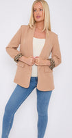 Camel leopard blazer