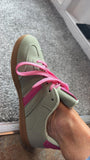 Green and pink trainer