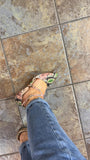 Print flat slingbacks
