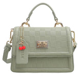 EMBOSSED MULTIWAY WITH CHERRY CHARM: Green
