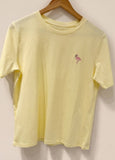 FLAMINGO EMBROIDERED T-SHIRT M235: Rose