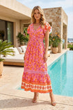 Maxi dress ROSE GARDEN L207: Pink