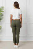 Removable Belt Slim Cropped Trousers
: KHAKI / 8