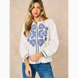 Embroidered Hearts Long Sleeve Cotton Shirt in White: Medium (UK 12-14)