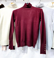 Gold Button Zara Polo Soft Fine Knit: Cream