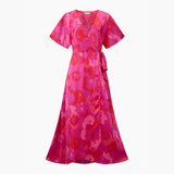 Floral Midaxi Wrap Dress in Pink: Small (UK 8-10)