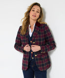 Joe Brown Isla Check Jacket: Berry/Navy / 12
