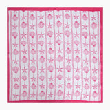 Shell & Starfish Faux Silk Square Scarf in Pink: One-size
