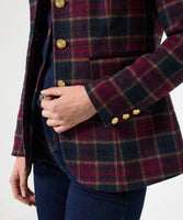 Joe Brown Isla Check Jacket: Berry/Navy / 12